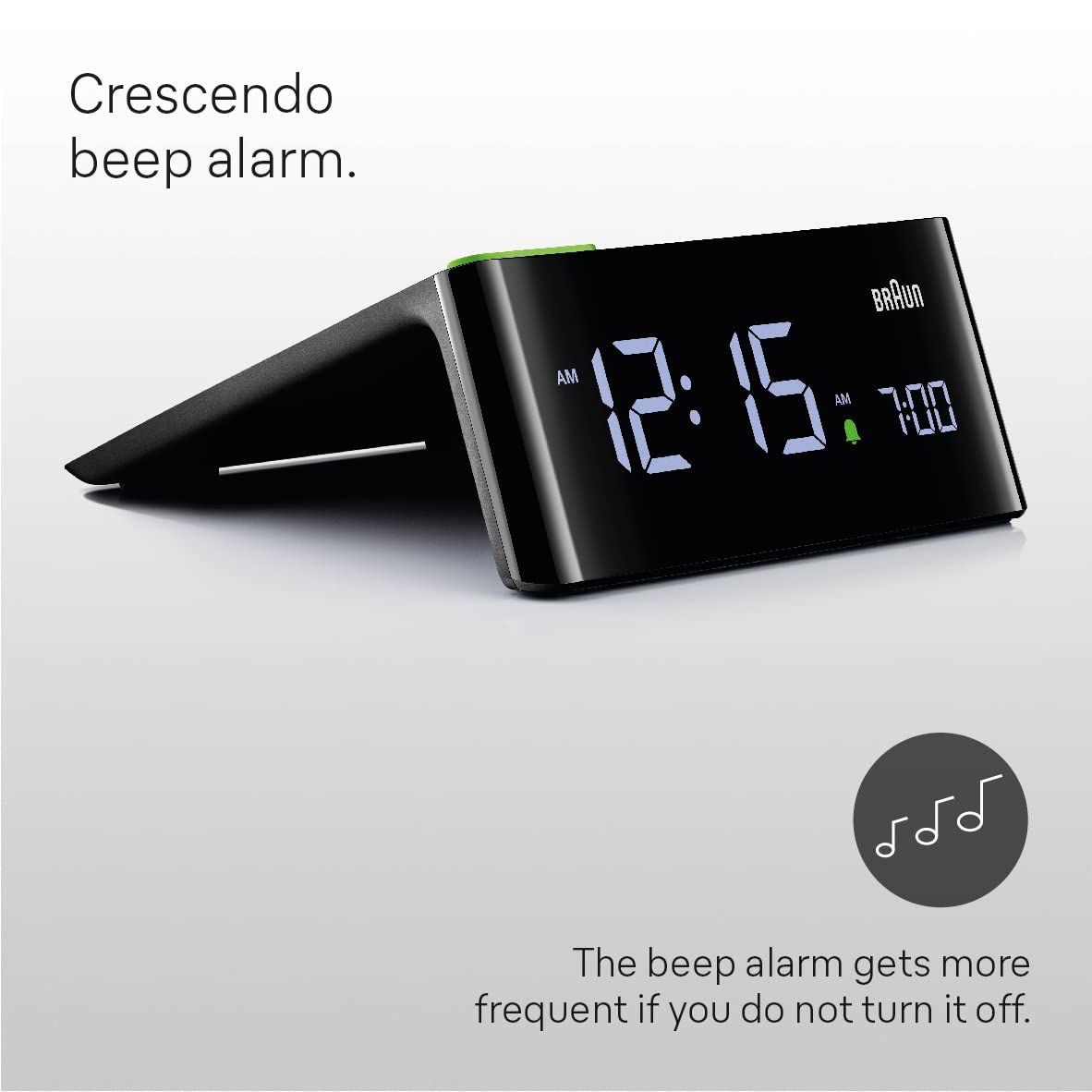 BRAUN Digital Clock BNC016BK ブラック Braun BC16 Digital VA LCD Display - Black | AMEICO